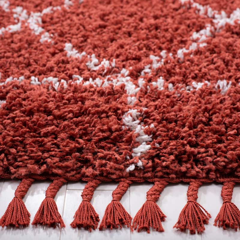 SAFAVIEH Pro Luxe Shag Yuna Moroccan Tassel 2.4-inch Thick