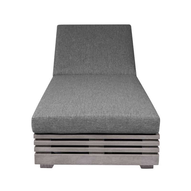 Hida Chaise Lounge Chair, Gray Eucalyptus, Olefin Cushions, 82 Inch