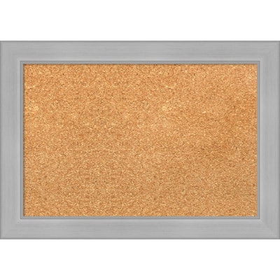 Vista Brushed Nickel Narrow Framed Cork Bulletin Memo Board