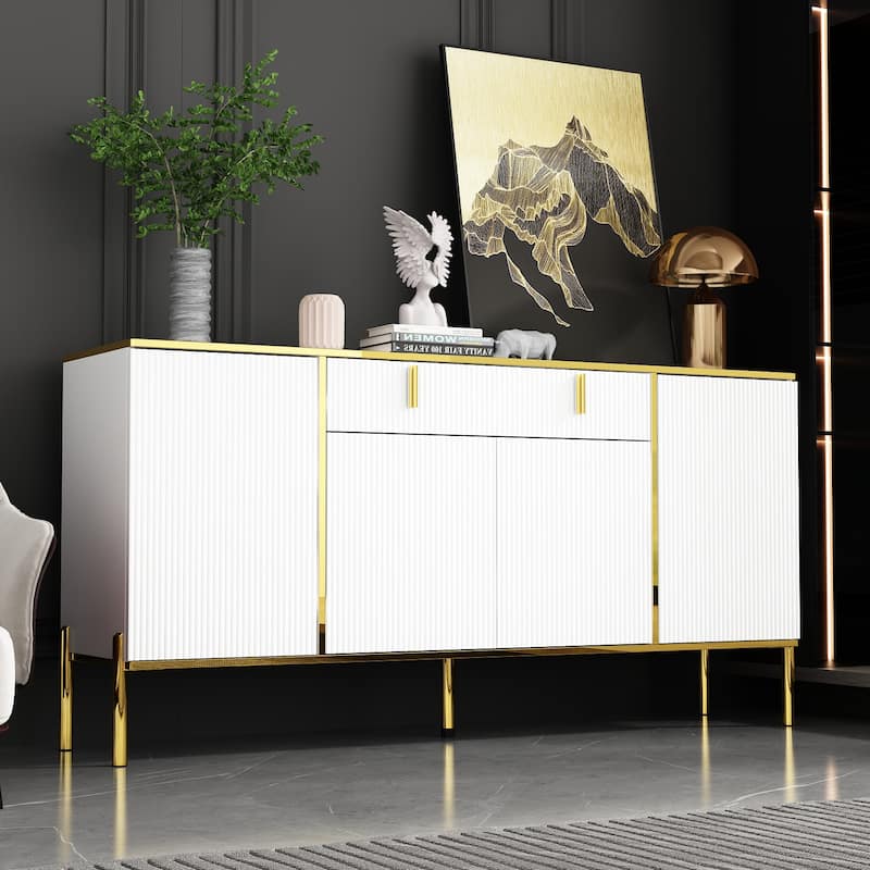 Pop-Up Door Credenza Sideboard Buffet Buffet Sideboard Storage Cabinet