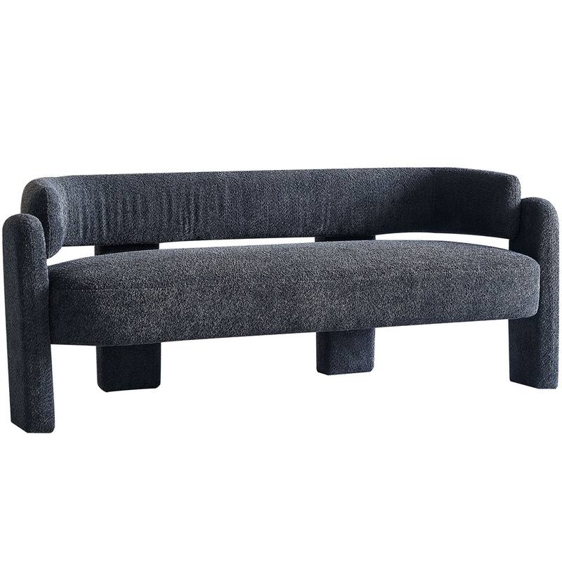 Boucle Upholstery Modern Sofa with Solid Wood Frame and Legs