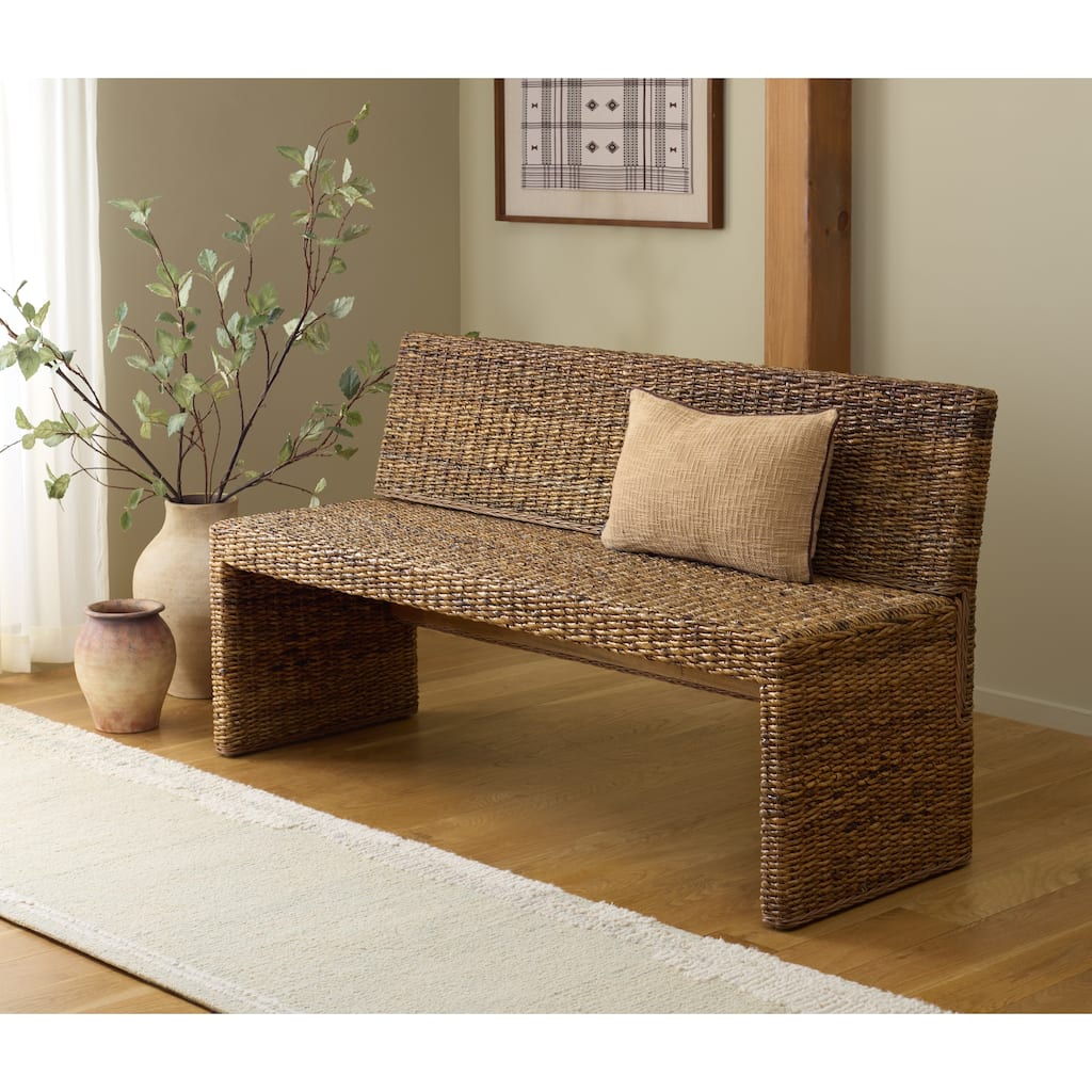 SAFAVIEH Couture Graylee Abaca Bench - 60"W x 22"D x 32"H