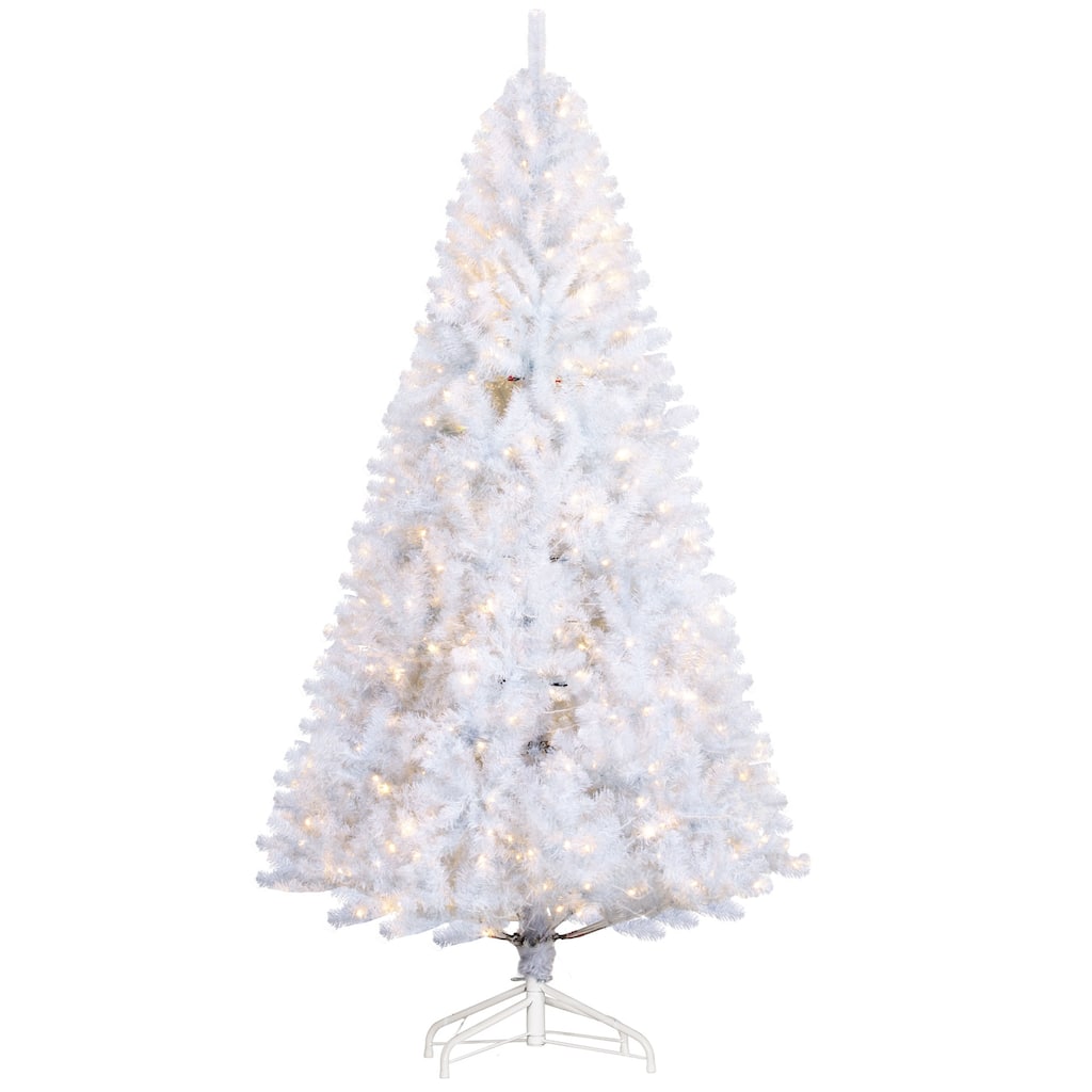 7.5' Tall Prelit Christmas Tree Douglas Fir Artificial Christmas Tree with Realistic Branches, 500 Warm White LED Lights