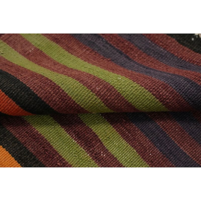 Hand Woven Oriental 100% Wool Carpet Southwestern Geometric Multi-Colored Kilim Area Rug - 6' 8'' X 5' 3''