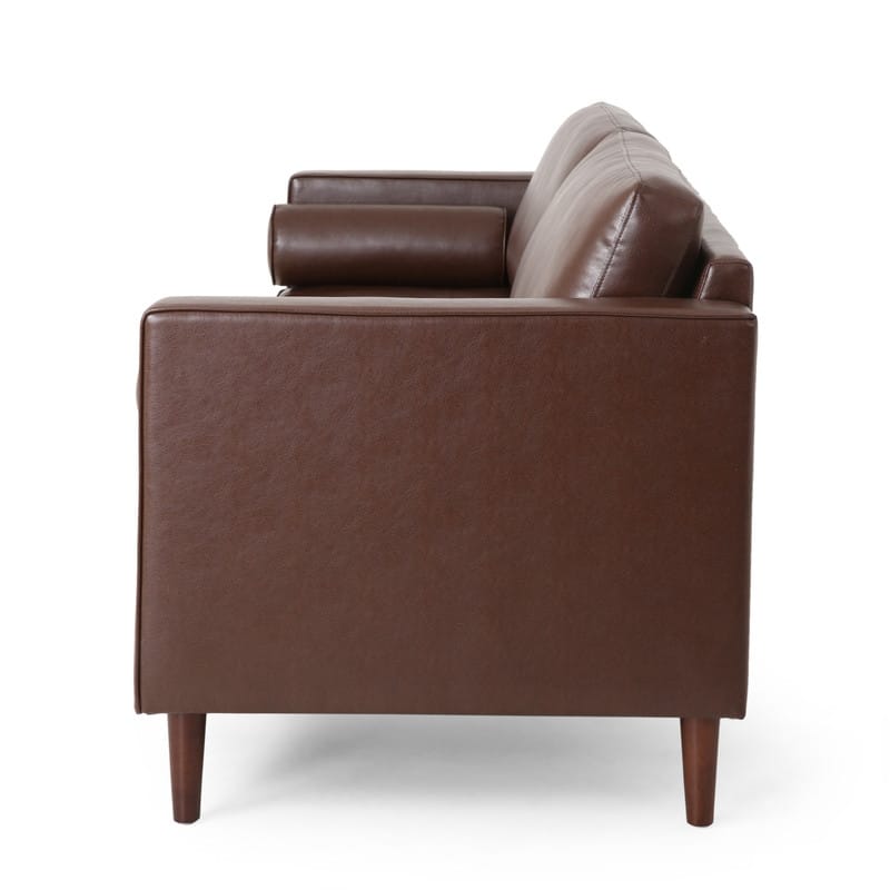 82" Three-Seat PU Leather Upholstered Sofa