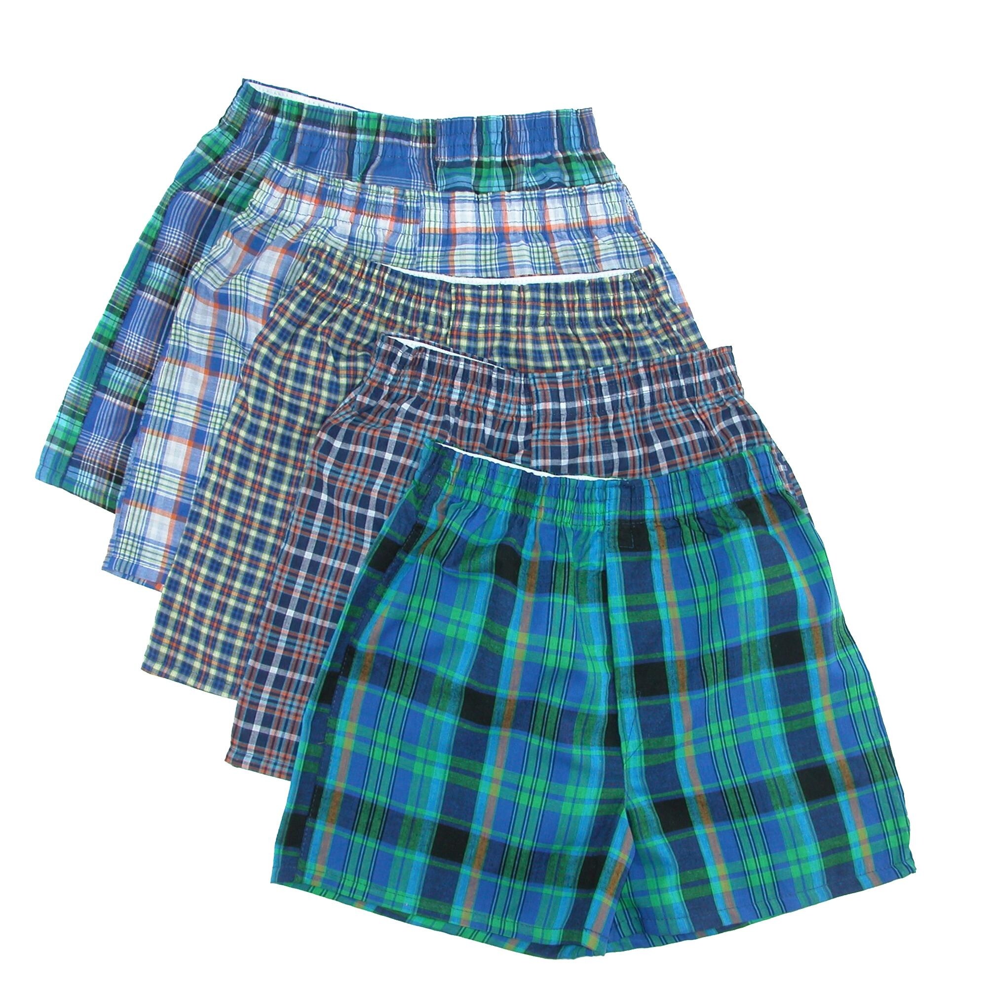 Boys Fruit of the Loom 10Pack Boys Plaid Boxers Boxer Shorts Kids ...
