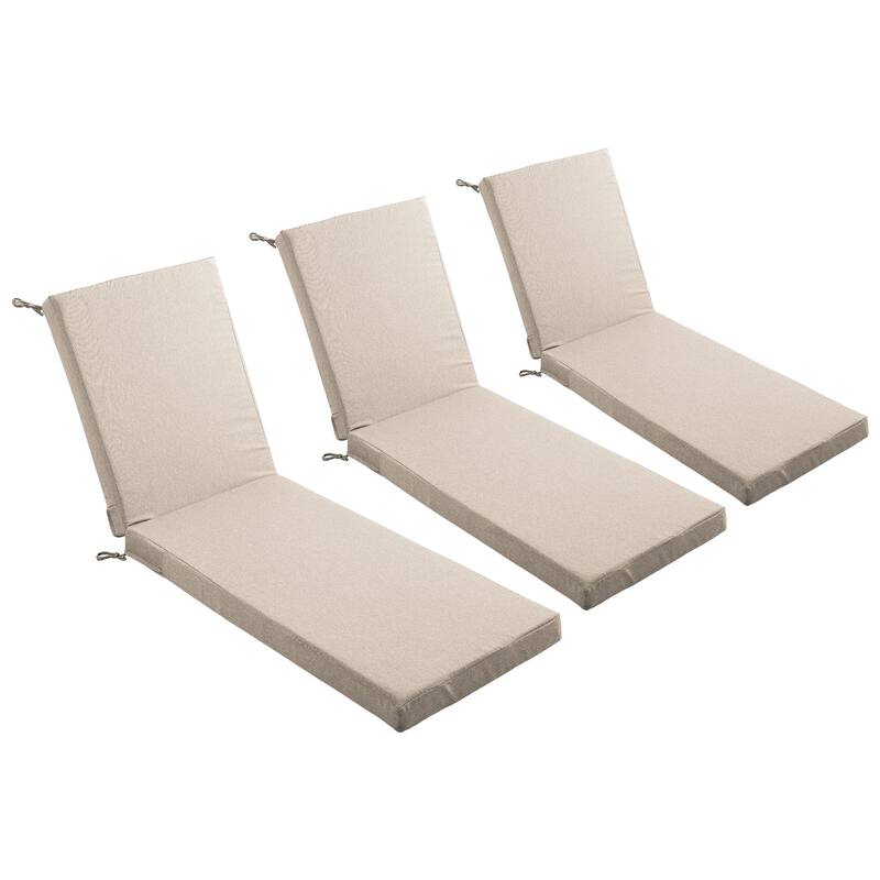 22.4 in W x 71.9 in L x 3.5 in Thickness Outdoor Chaise Lounge Replacement Cushion - Tan - 3-Piece Set