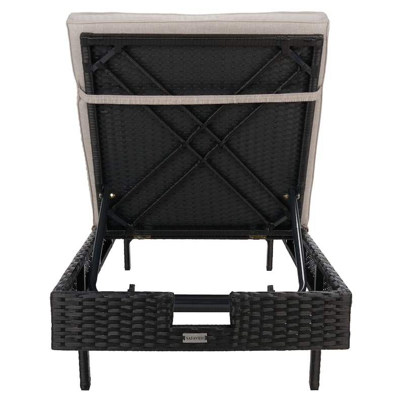 SAFAVIEH Outdoor Sanaa Sun Lounger with Cushion - 25Wx77Dx41H