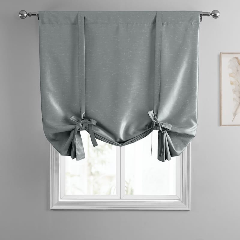 Exclusive Fabrics Vintage Textured Faux Dupioni Silk Tie-Up Window Shade (1 Panel)