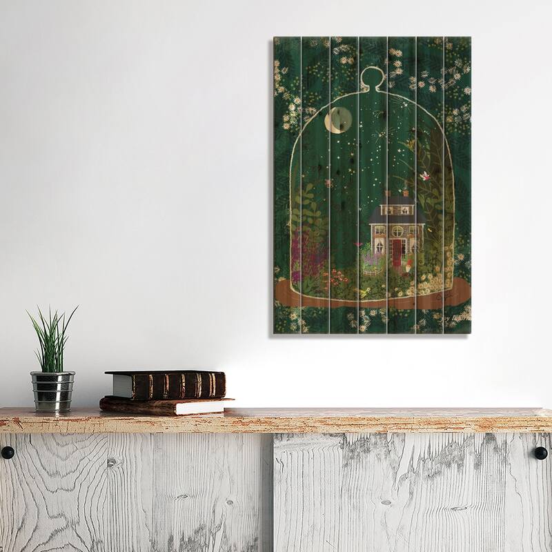 Terrarium I Print On Wood by Joy Laforme - Multi-Color