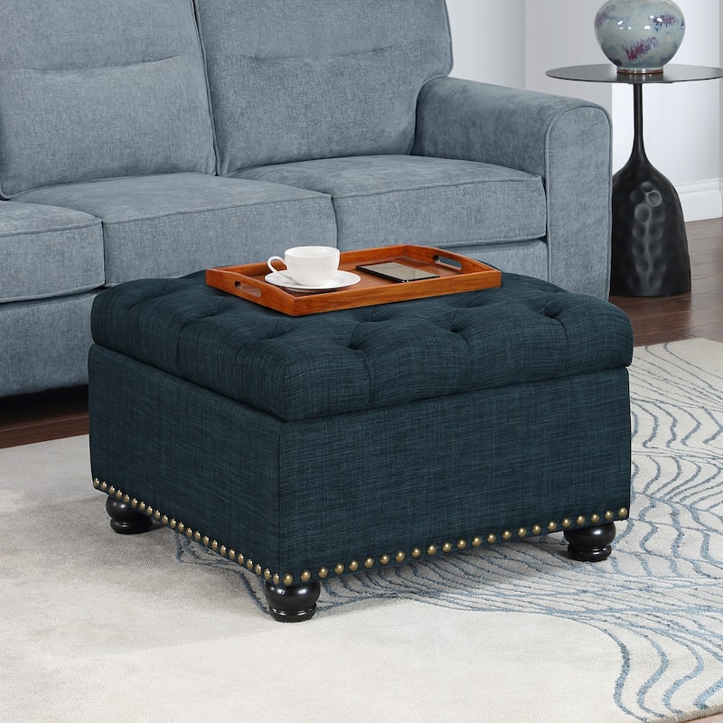 Multipurpose Ottoman Coffee Table with Storage Space for Compact Living Rooms, Doubles as Seating or Footrest