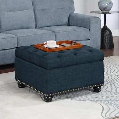 Multipurpose Ottoman Coffee Table with Storage Space for Compact Living Rooms, Doubles as Seating or Footrest