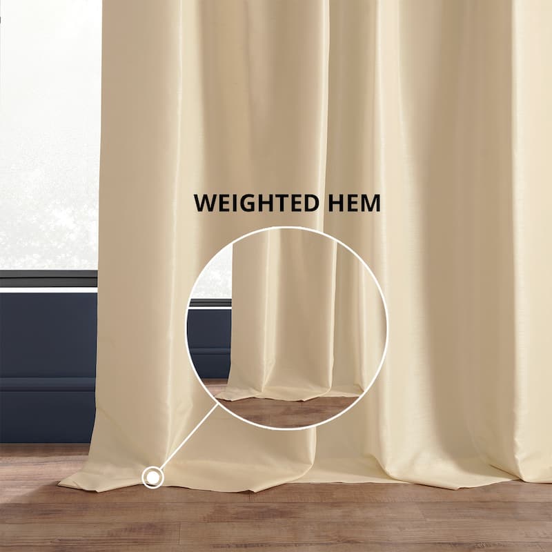 Exclusive Fabrics Textured Faux Dupioni Silk Thermal Blackout Curtains (1 Panel)