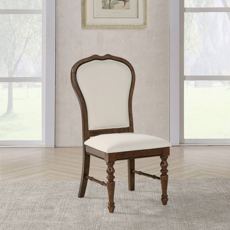 Claire Rich Brown Upholstered Dining Side Chair (Set of 2)