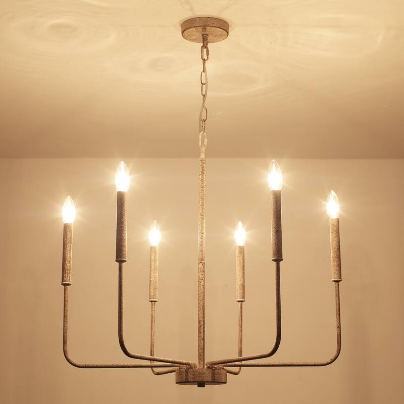 6-Light W26.18" x H66.92" Candle Chandelier for Living Room Kitchen Island