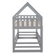 preview thumbnail 18 of 34, Artsy and Safety Twin over Twin House-Shaped Design Bunk Bed with Fence and Door, Grey, Sturdy Construction and Playful Space