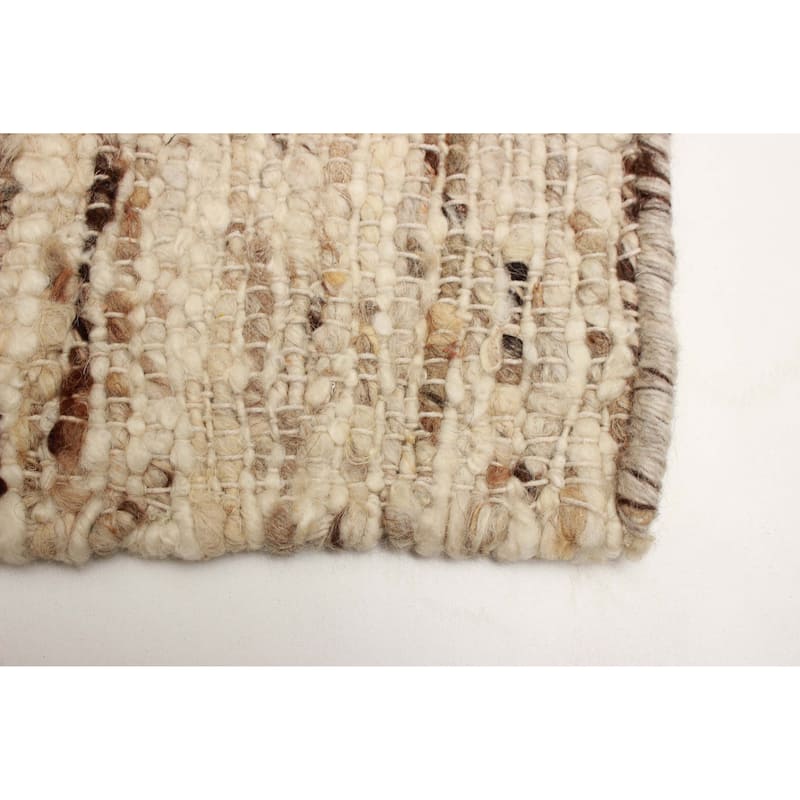 ECARPETGALLERY Braid weave Sienna Cream Wool Rug - 5'1 x 7'10