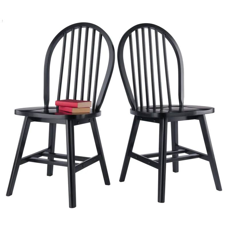 Spindle Arched Back Chair Set - 36.75 - Black - Set of 2