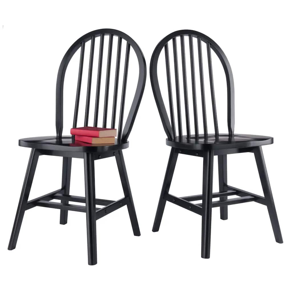 Spindle Arched Back Chair Set - 36.75 - Black - Set of 2