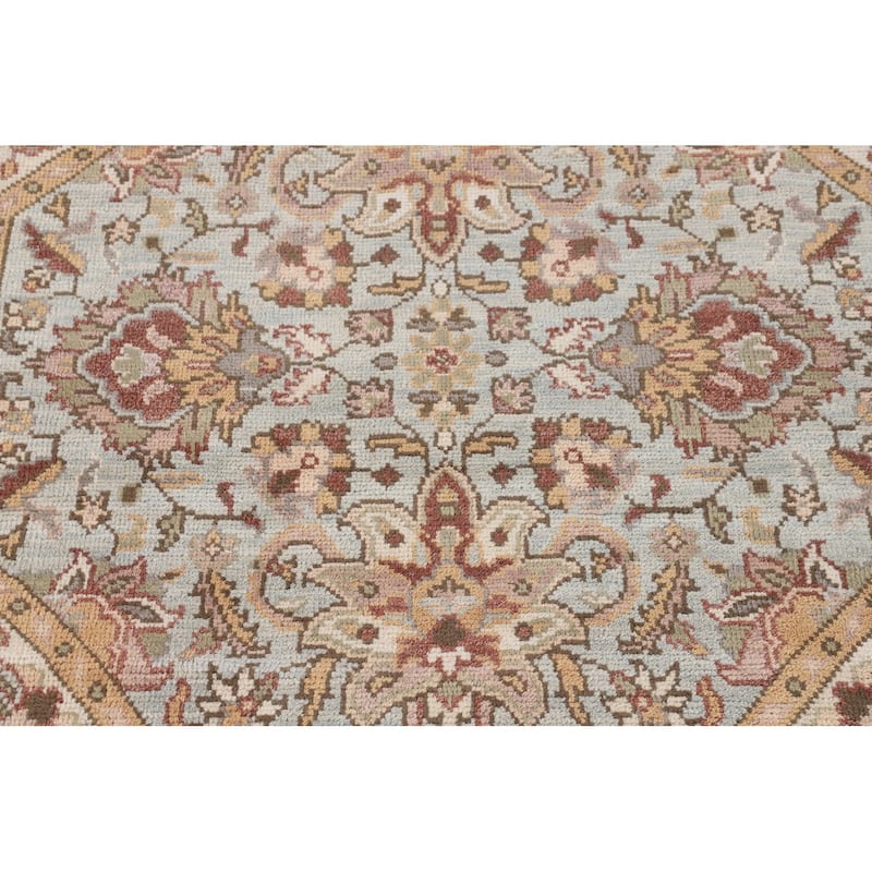 Heriz-Serapi Oriental Octagon Area Rug Handmade Wool Carpet - 6'0" x 5'11"