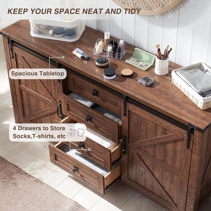 Farmhouse Dresser, Chest of Drawer, Dresser TV Stand, Storage Dresser