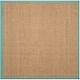 preview thumbnail 51 of 169, SAFAVIEH Natural Fiber Marina Basketweave Seagrass Rug 4' x 4' Square - Natural/Teal