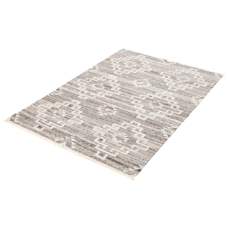 ECARPETGALLERY Flat-Weave Ankara FW Grey Wool Kilim - 5'5 x 7'7