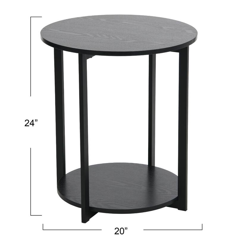 Jamestown Side End Table with Storage Shelf