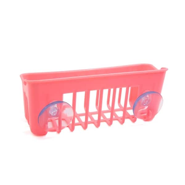 Shop Pink Plastic Bathroom Hanging Basket Storage Rack Organizer