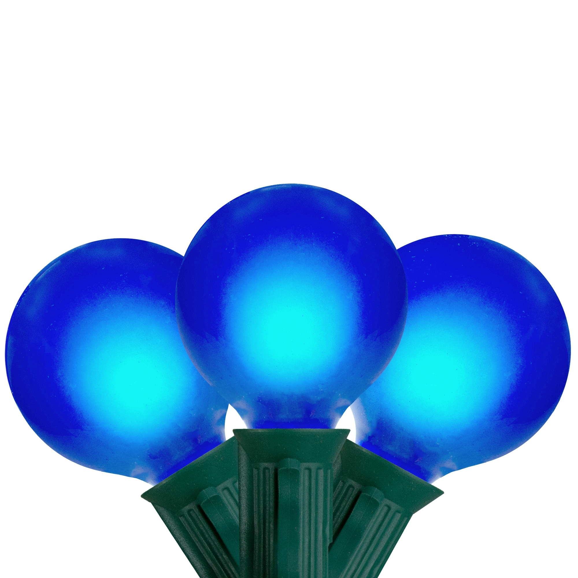 Set of 15 Satin G50 Globe Christmas Lights - Green Wire - 14.75'