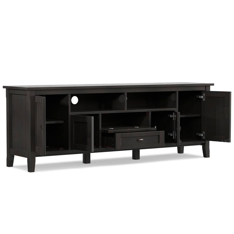 WYNDENHALL Norfolk SOLID WOOD 72 inch Wide TV Media Stand For TVs up to 80 inches - 72'' W x 17.5'' D x 26'' H