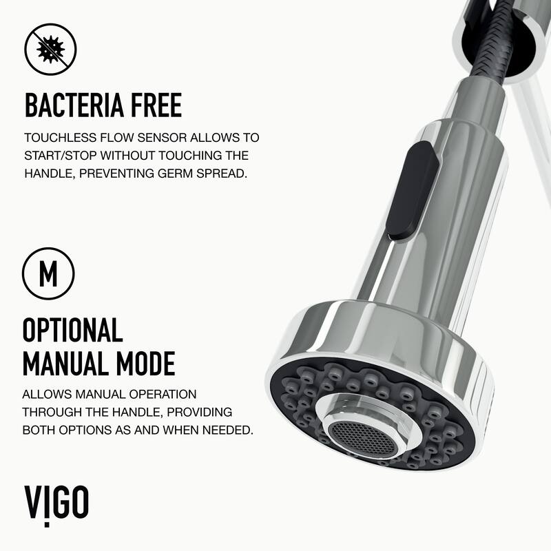 VIGO Edison 19" H Single Handle Pull-Down Sprayer Kitchen Faucet Set with Touchless Sensor