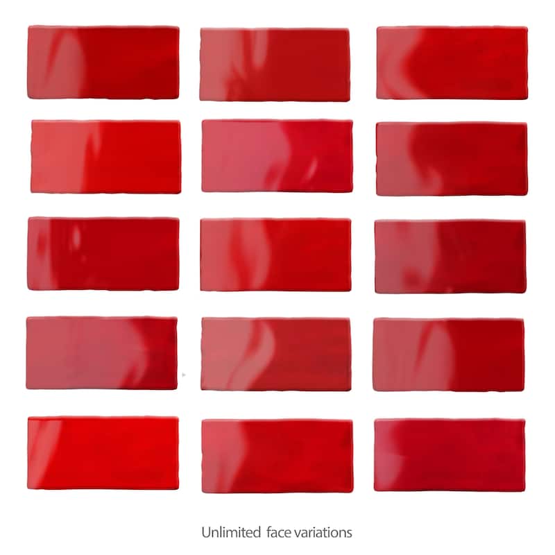 Merola Tile Viva Rojo 3" x 6" Ceramic Wall Tile