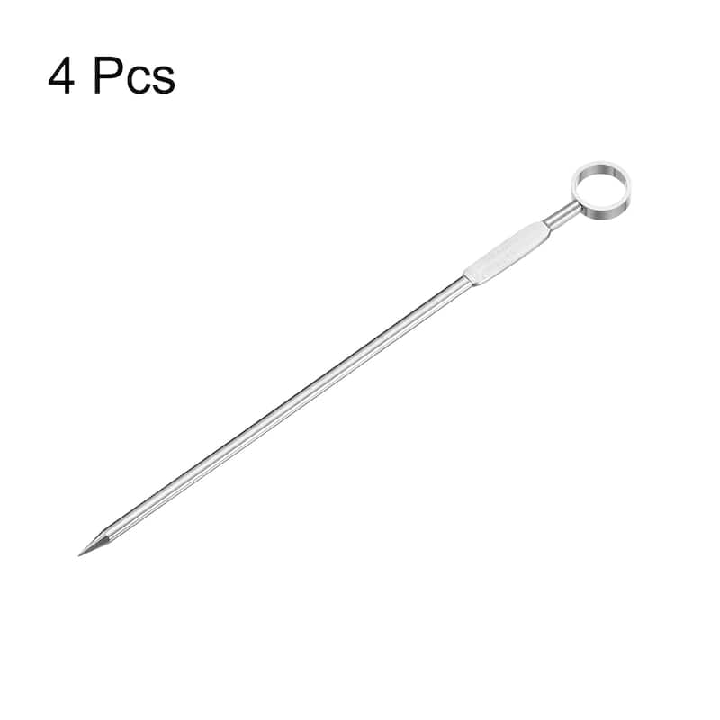 4.3" Metal Cocktail Toothpicks Round Ring Drink Picks Cocktail Skewers - Silver