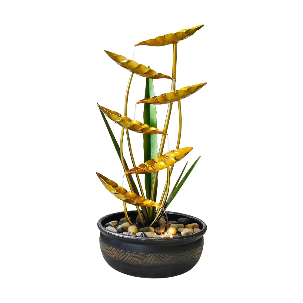 Outdoor Water Fountain 6Tier Golden Leaf Relaxation Fountain Waterfall -  Bed Bath \u0026 Beyond - 38238749, image size:1000x1000