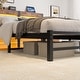 preview thumbnail 16 of 18, Queen Size Platform Bed Frame with USB Charging, LED Lights, Strong Steel Slats, No Box Spring Needed, Noise-Free, Black