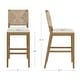preview thumbnail 14 of 40, Beacon Bohemian Boucle Bar Stool, Upholstered Counter Height Chair with Solid Wood Frame and Woven Seagrass Back