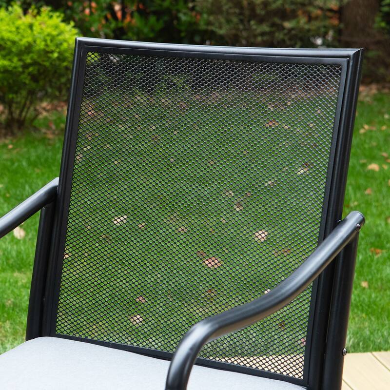 MAISON ARTS Outdoor Dining Chairs Set of 4, Breathable Material and Gourd Head Shape Armrest