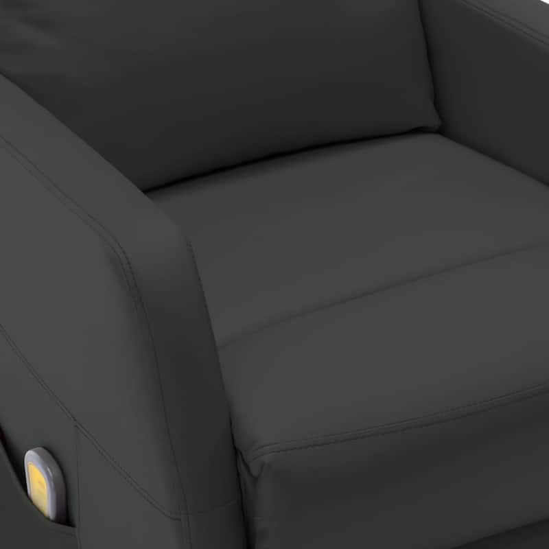 vidaXL Massage Recliner Anthracite Faux Leather - 25.6" x 38.2" x 39.4"