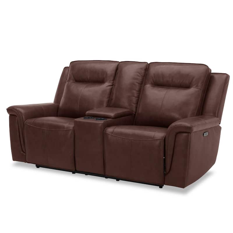 Liberty Furniture Avery Power Reclining Loveseat with Console Cognac Leather - Width 80'' x Depth 39 x Height 41''