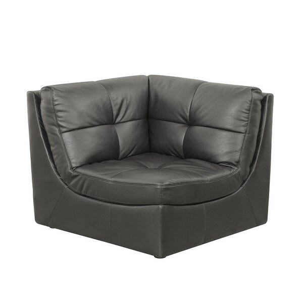 Black leather cheap corner chair