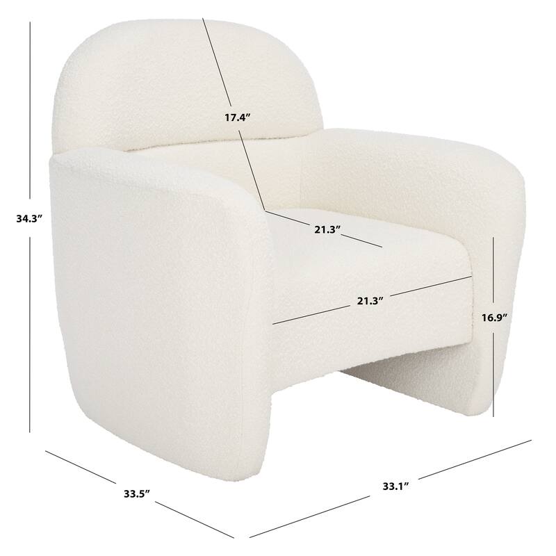 SAFAVIEH Couture Dorlies Boucle Accent Chair - 33 In W x 33.5 In D x 34 In H - 33Wx34Dx34H