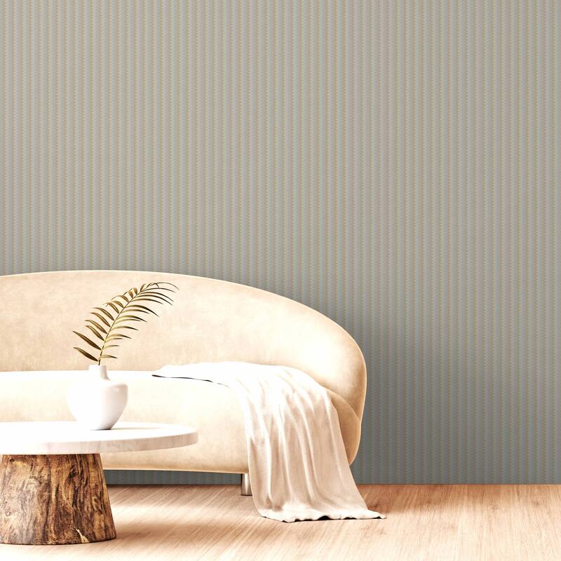 Chevron Basket Weave Timeless Quilted Feel Jute Design Wallpaper