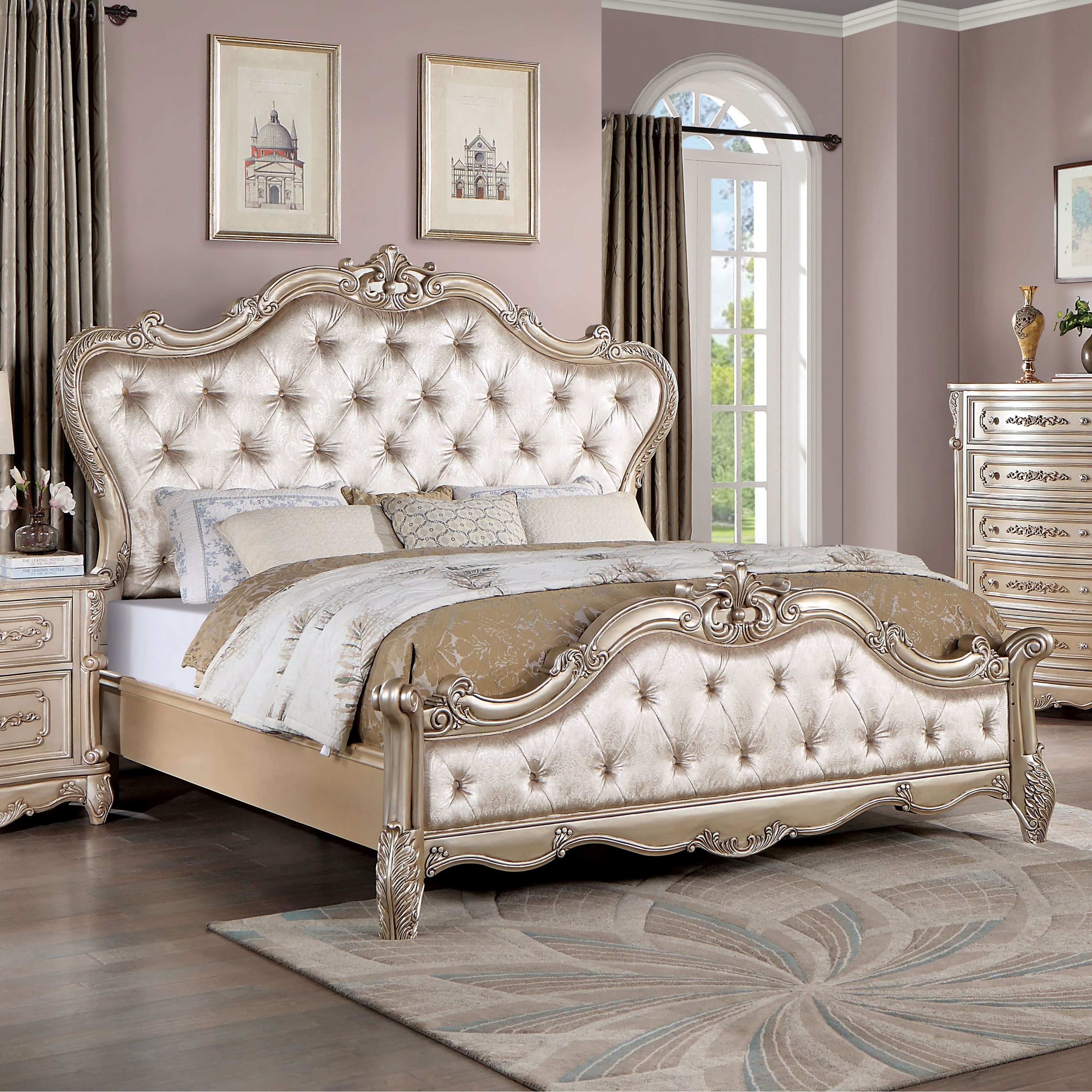Tufted sales panel bed