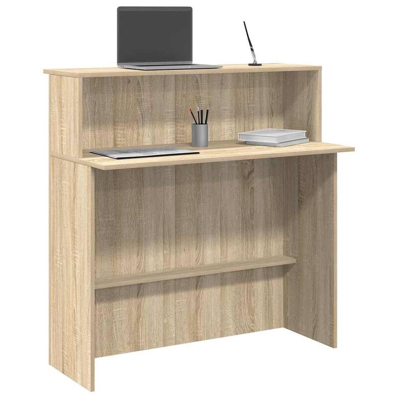 vidaXL Reception Desk Sonoma Oak Engineered Wood Standard Reception Desk