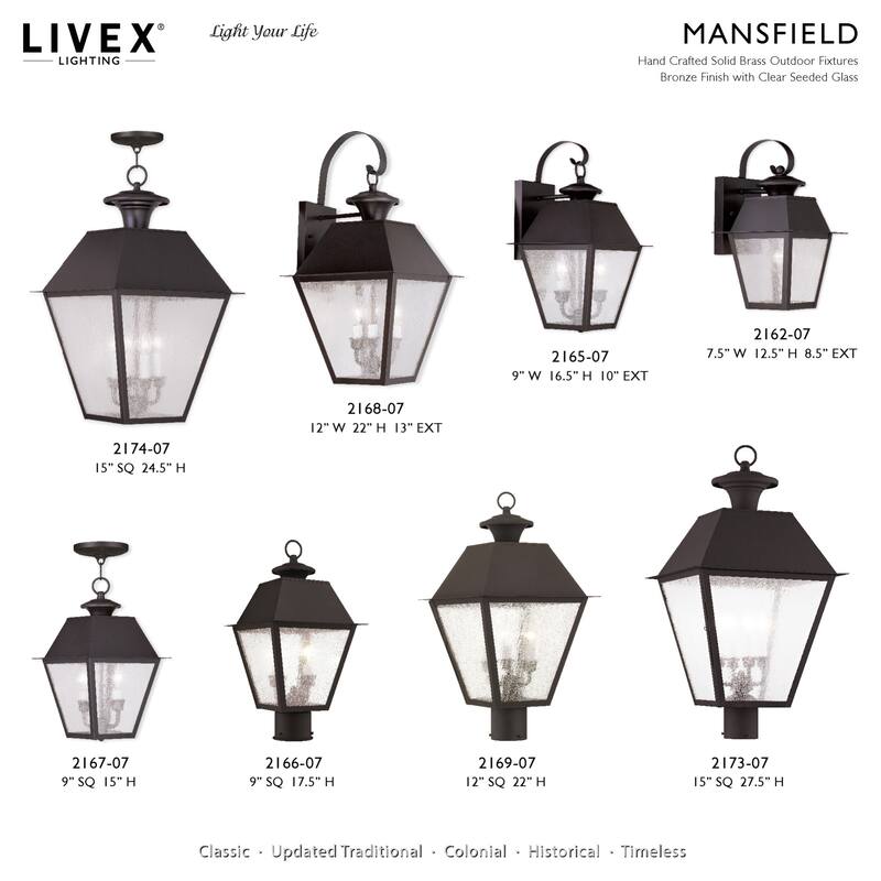 Livex Lighting Mansfield 2 Light 22" High Outdoor Wall Sconce