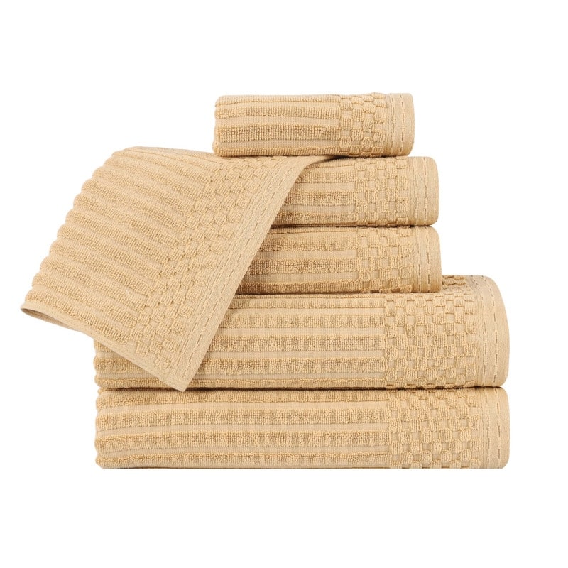 Superior Soho Ribbed Cotton 6-Piece Assorted Towel Set