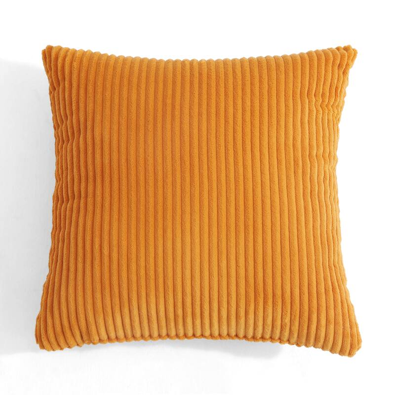 Set of 2 Modern Square Corduroy Accent Throw Pillow