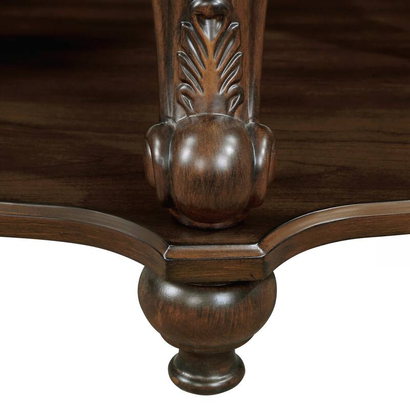 Round End Table,Solid Wood Sofa Side Table with Shelf,Living Room Corner Table Easy Assemble