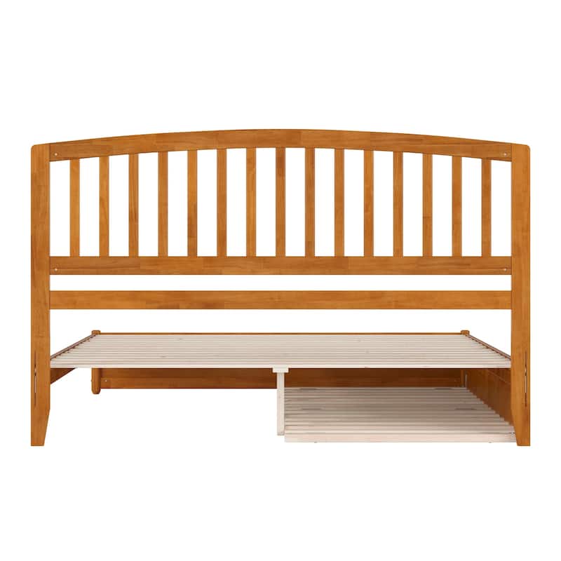 Lucia Platform Bed with Panel Footboard and Twin XL Trundle